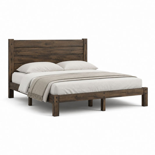 Doppelbett Bettgestell dunkelbraun Massivholz rechteckig 160 x 200 cm