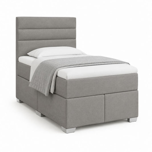 Polsterbett Einzelbett Grau Polyester Rechteckig 90 x 200 cm