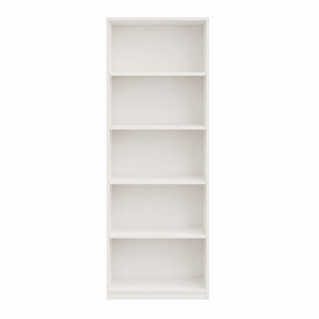 Bücherregal Weiß aus Spanplatte rechteckig 60 x 30 x 180 cm mit 5 Fächern