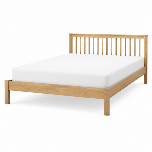 Massivholzbett Doppelbett aus Eiche Natur mit Sprossenkopfteil 160 x 200 cm