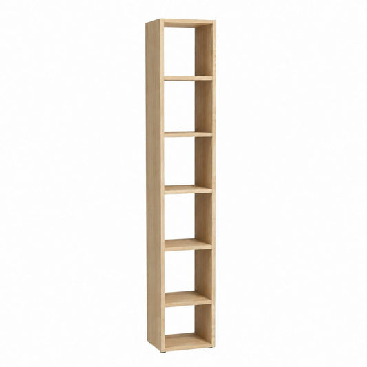 Standregal Bücherregal Sonoma-Eiche Spanplatte rechteckig 30 x 29 x 190 cm mit 6 offenen Fächern