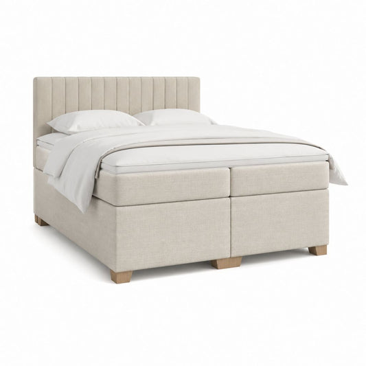 Boxspringbett Beige Polyester Rechteckig 180 x 200 cm