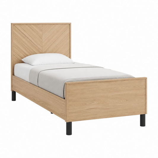 Einzelbett Bettgestell Eiche-Dekor Spanplatte rechteckig 90 x 200 cm