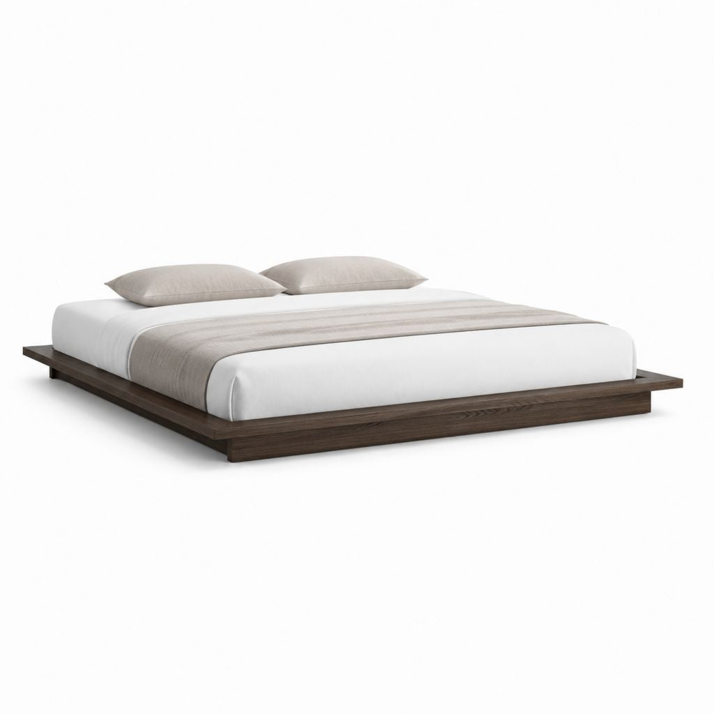 Doppelbett Bettgestell Nussbaum-Dekor aus melaminbeschichteter Spanplatte rechteckig 180 x 200 cm