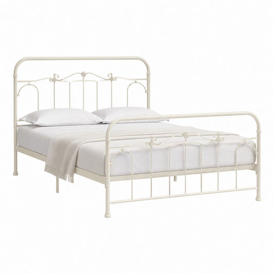 Metallbettgestell Weiß Stahl Doppelbett 160 x 200 cm
